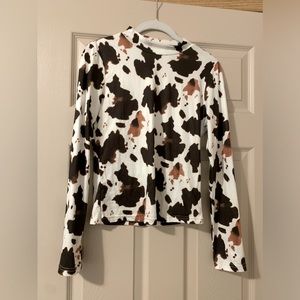 Cow print long sleeve top